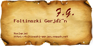 Foltinszki Gerjén névjegykártya