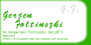 gerjen foltinszki business card